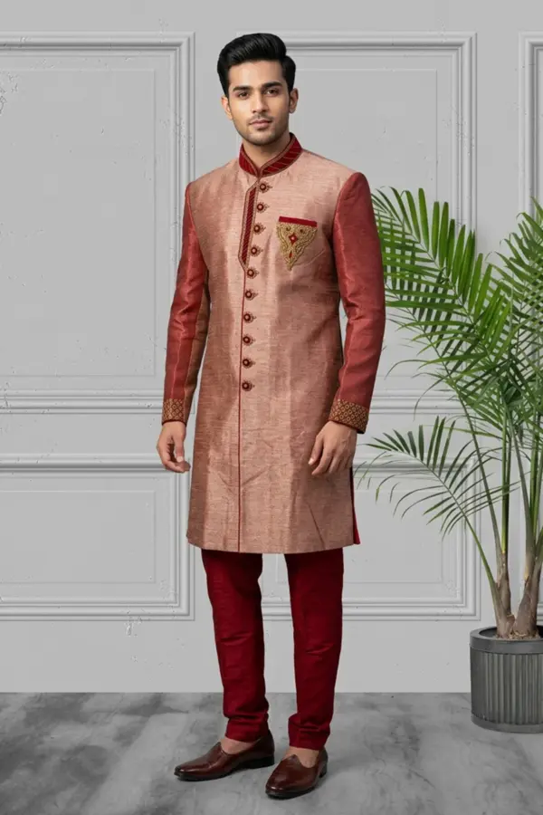Men's luxe kurta pyjama - MARON, 42