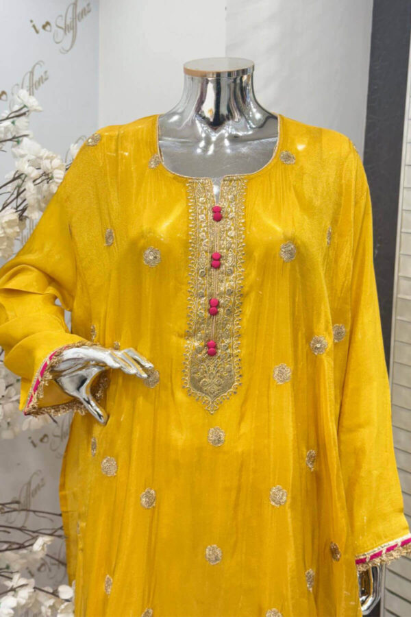 Sandali luxe pure chiffon semi stitched suit - Image 4