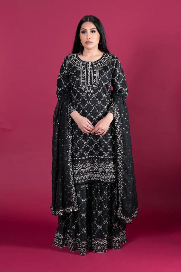 Shiffonz 3 piece organza embroidered gharara suit - Image 2