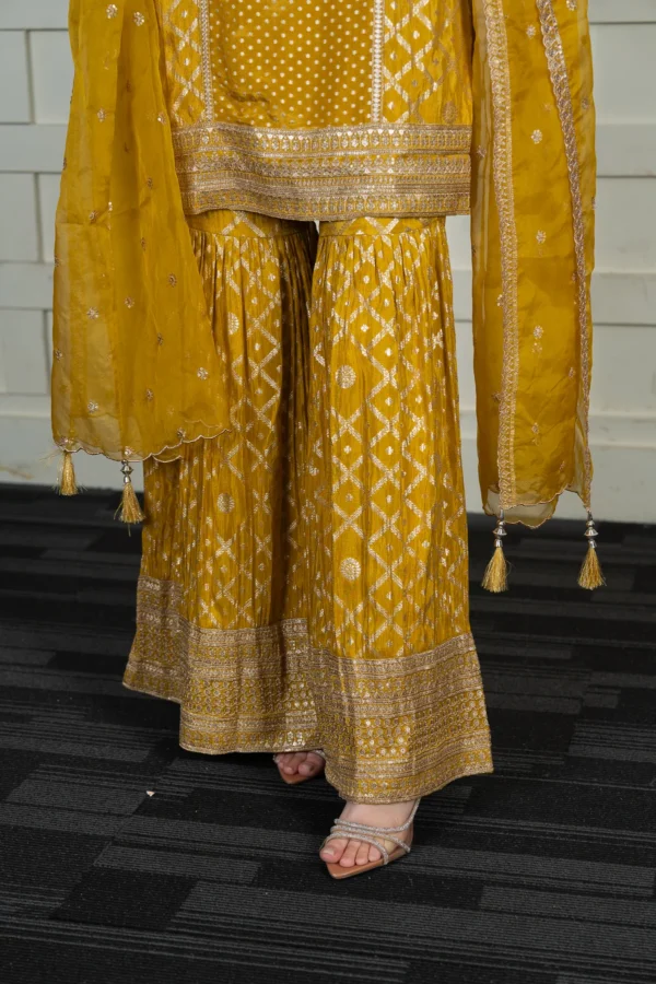 Deluxe 3 piece banarasi gharara suit - Image 4