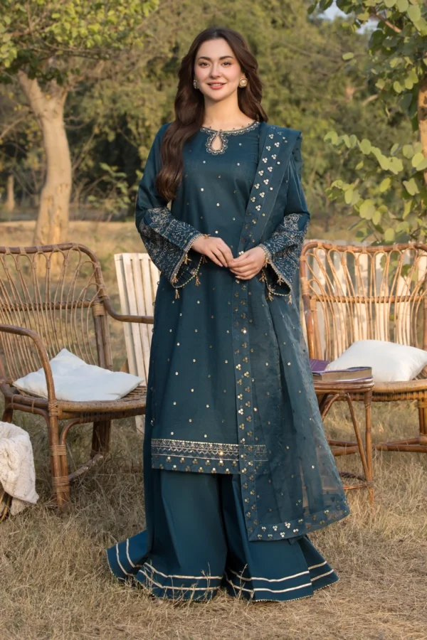 Janaan graceful Eid 2025 3 piece sharara jacquard collection - Image 2