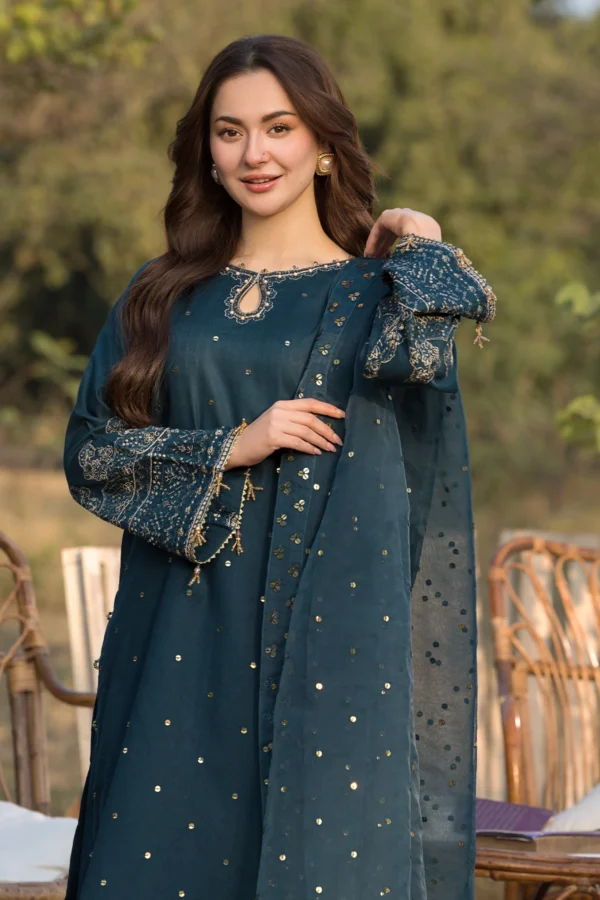 Janaan graceful Eid 2025 3 piece sharara jacquard collection - Image 6