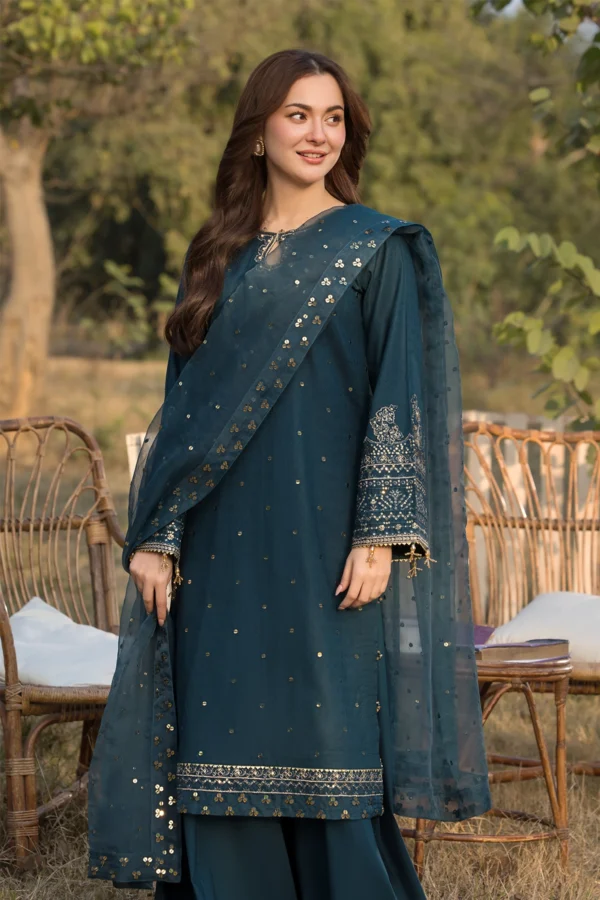 Janaan graceful Eid 2025 3 piece sharara jacquard collection - Image 5