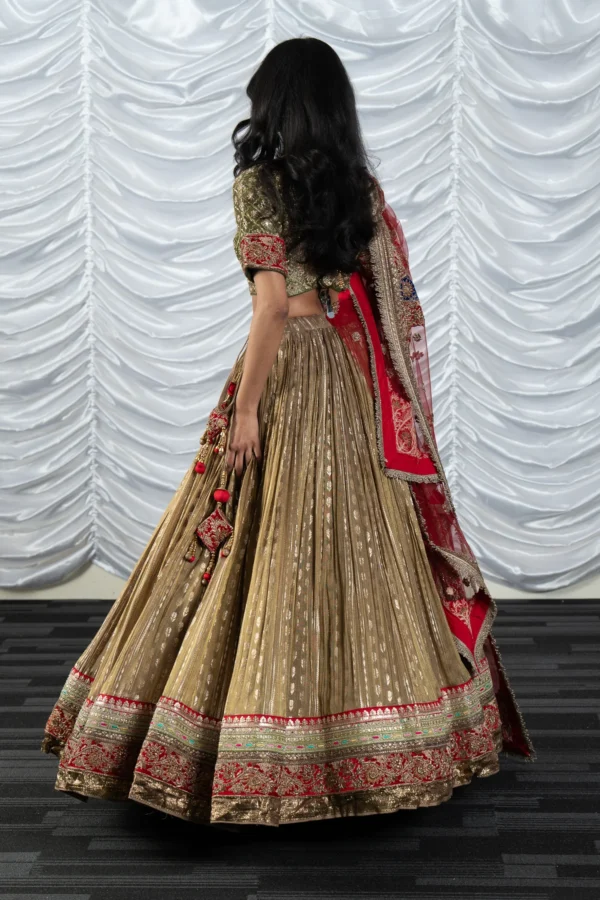 3 Piece organza threadwork lehnga choli - Image 3