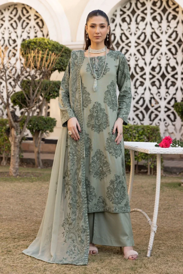 Jannat Eid 2025 mother & daughter 3-piece floral suit - Image 3