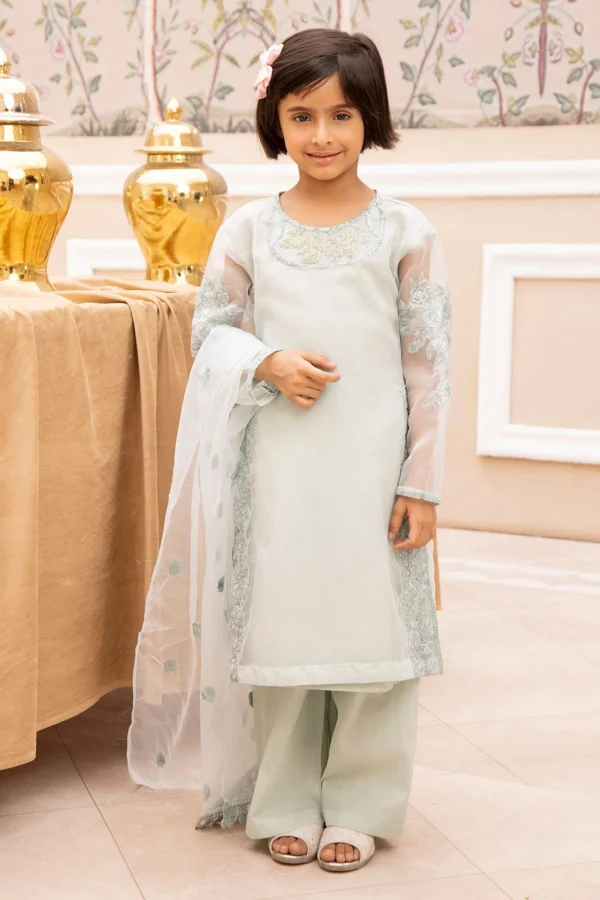 Elegant Eid 2025 3 piece mother and daughter kids suit - Image 3