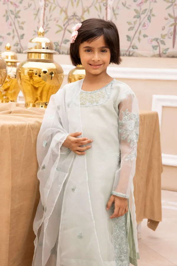 Elegant Eid 2025 3 piece mother and daughter kids suit - Image 5