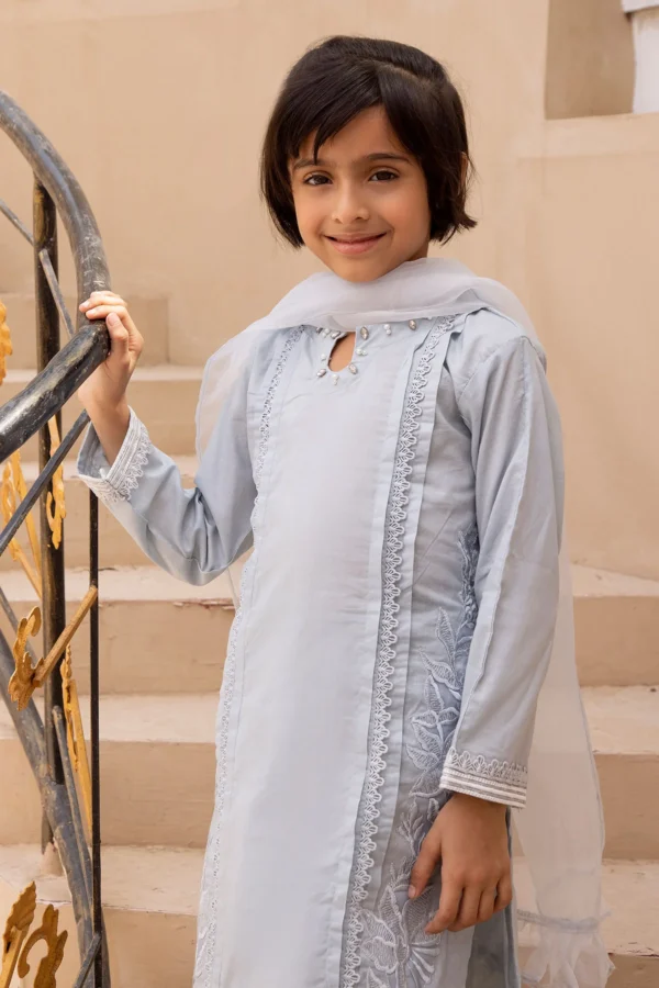 Deluxe Eid 2025 3 piece mother and daughter kids suit - Image 5