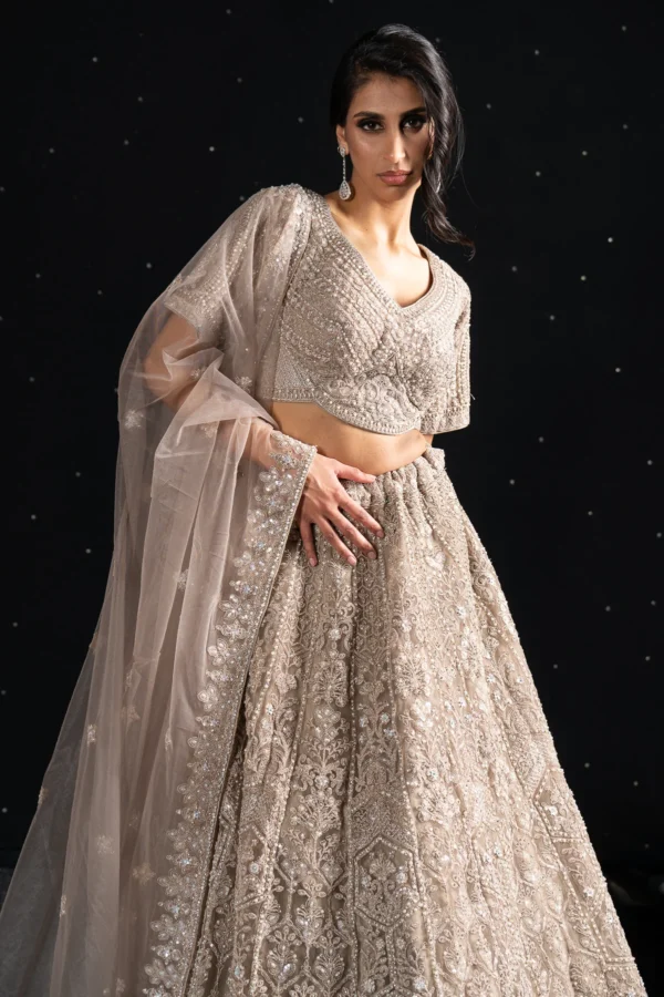 Deluxe 3 piece net lengha choli - Image 4