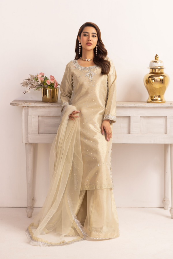 Emre collection 3 piece raw silk embroidered suit - Image 2