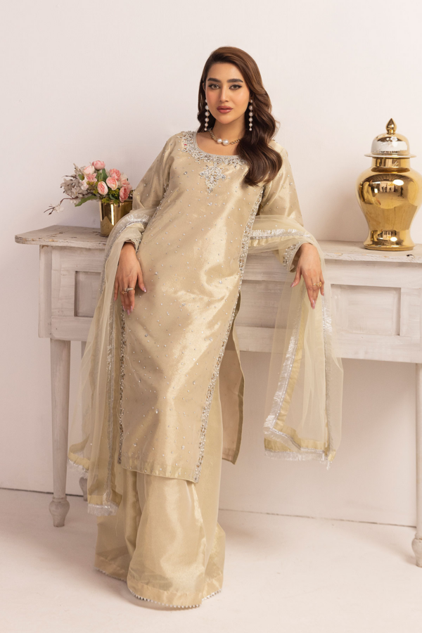 Emre collection 3 piece raw silk embroidered suit - Image 4