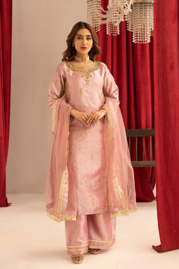 Emre collection 3 piece raw silk embroidered suit - Image 2