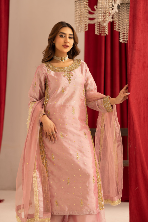 Emre collection 3 piece raw silk embroidered suit - Image 4