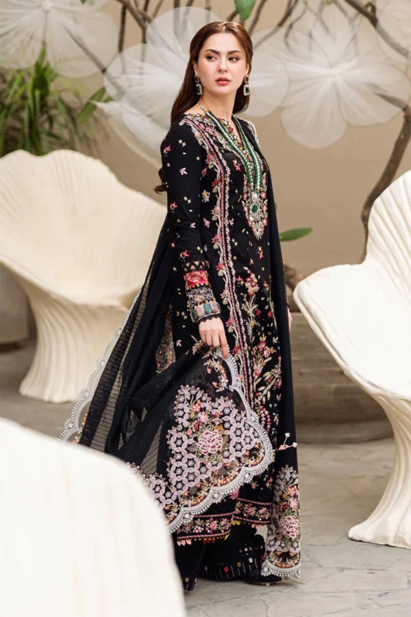 Qalamkar Eid 2025 3 piece organza luxury suit - Image 2