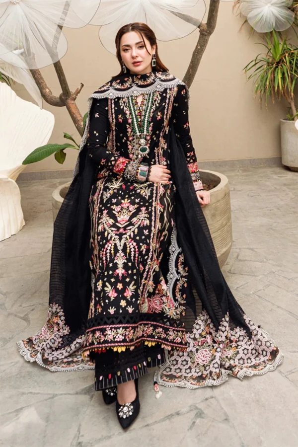 Qalamkar Eid 2025 3 piece organza luxury suit - Image 5