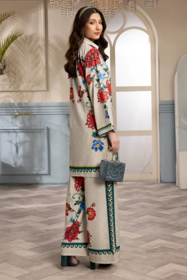 Zaras Eid 2025 2 piece short shirt digital print co-ords set - Image 3