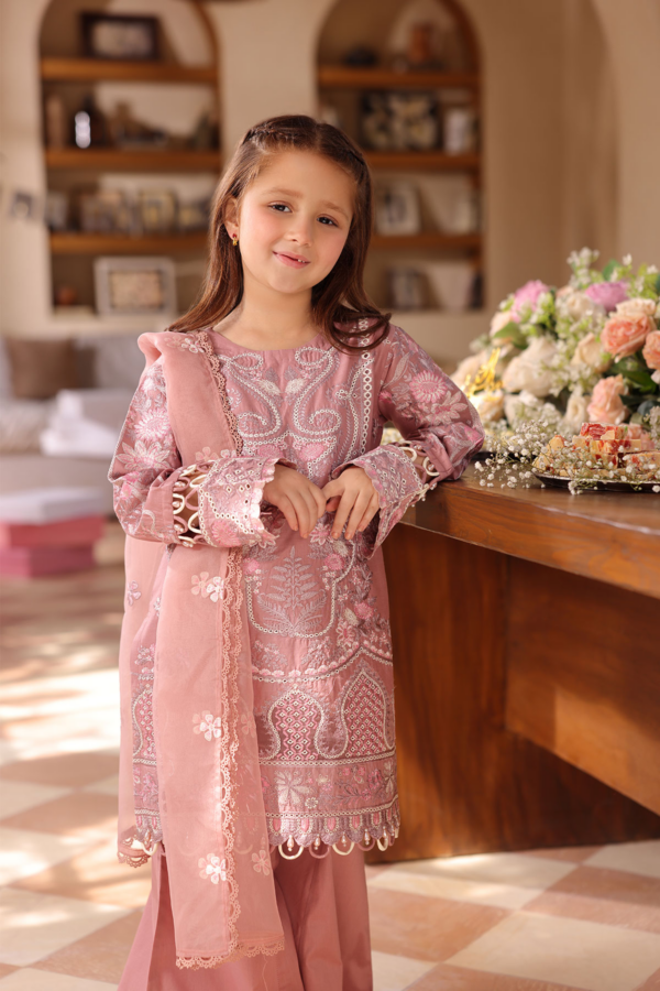 Lamhey chikan kari kids Eid 3 piece embroidered collection - Image 4