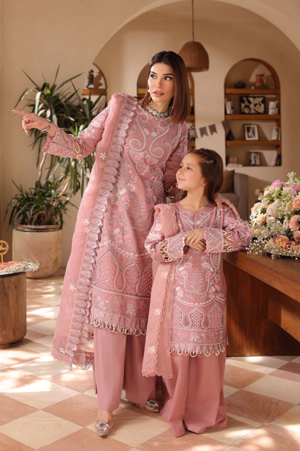 Lamhey chikan kari kids Eid 3 piece embroidered collection