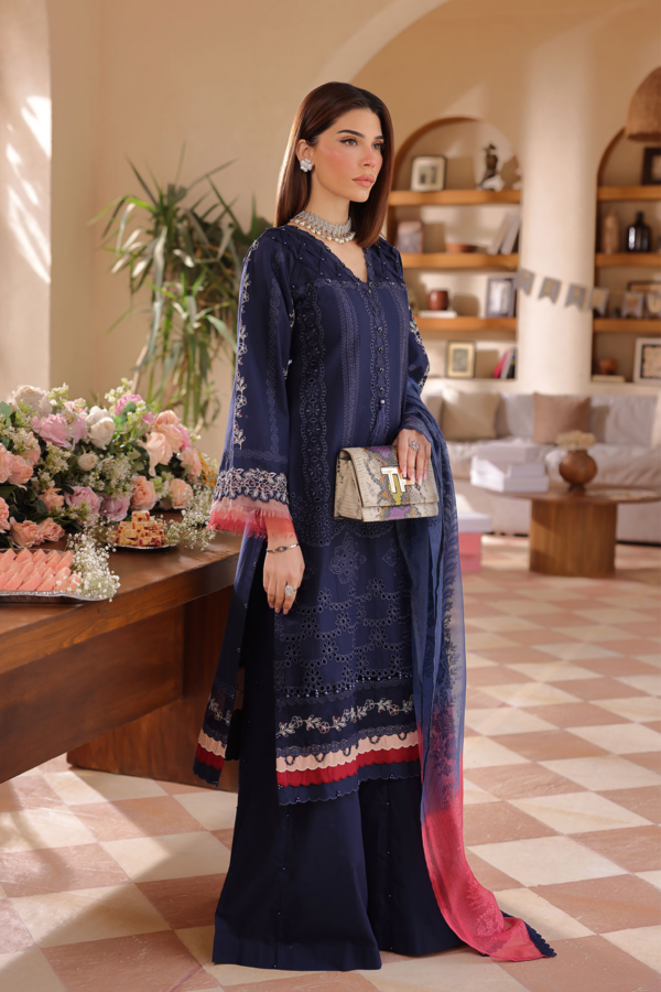 Lamhey Eid collection 3 piece casual embroidered suit - Image 4