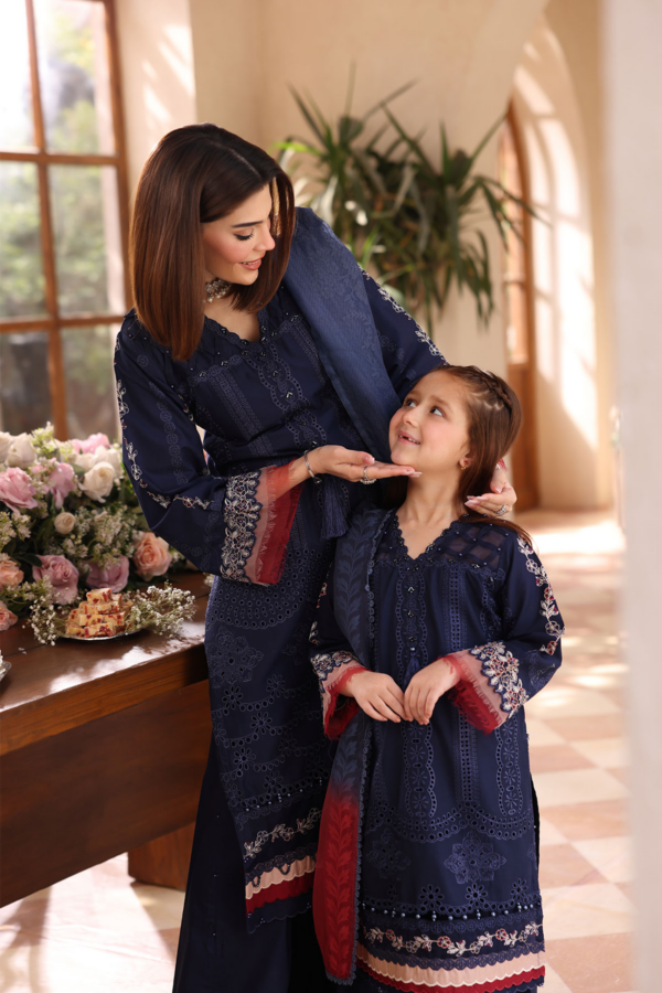 Lamhey Eid collection kids 3 piece casual embroidered suit