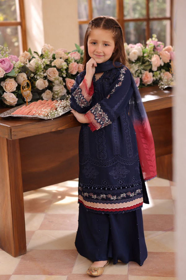 Lamhey Eid collection kids 3 piece casual embroidered suit - Image 3