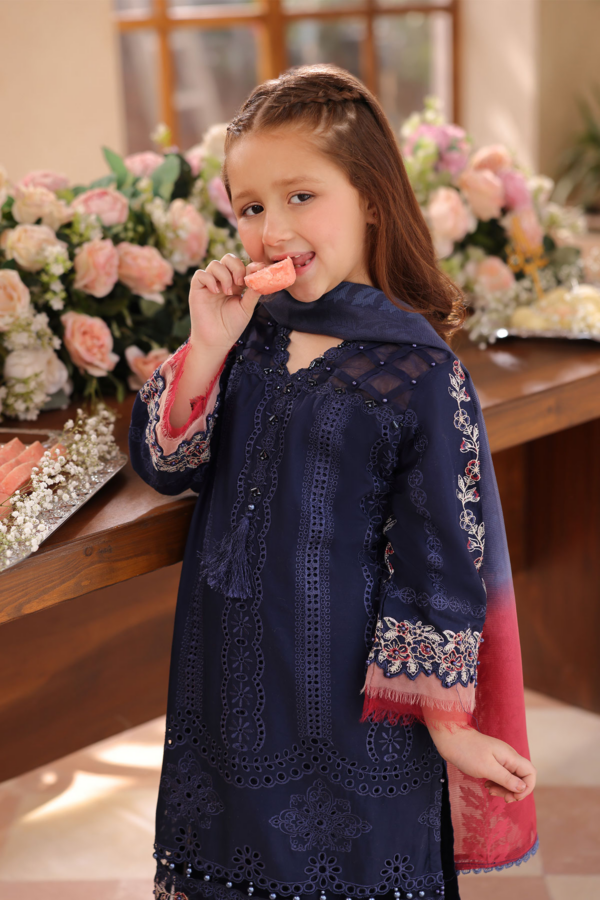 Lamhey Eid collection kids 3 piece casual embroidered suit - Image 4