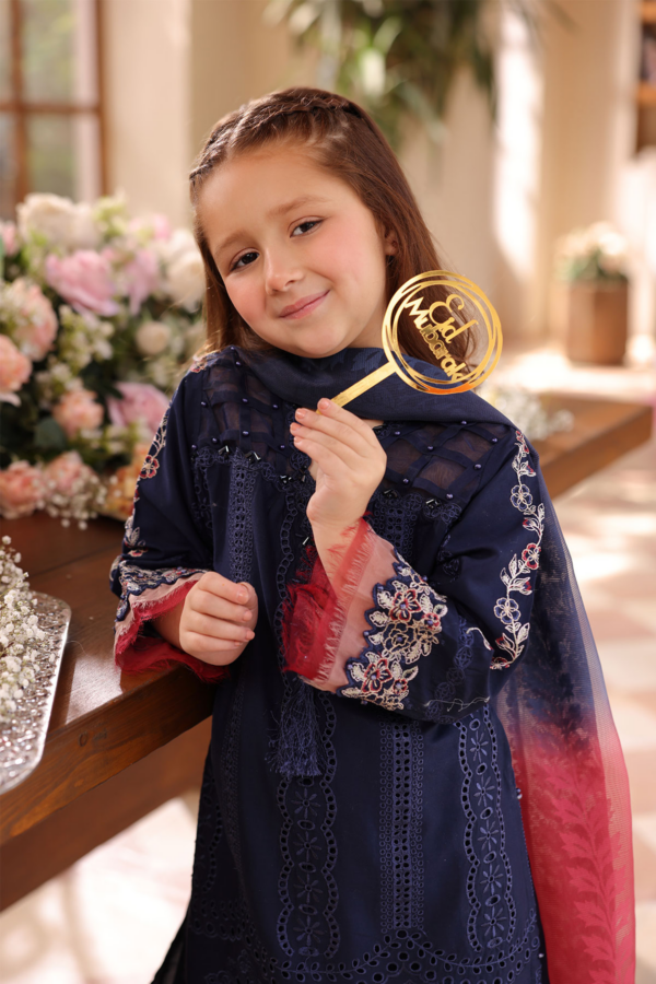 Lamhey Eid collection kids 3 piece casual embroidered suit - Image 5