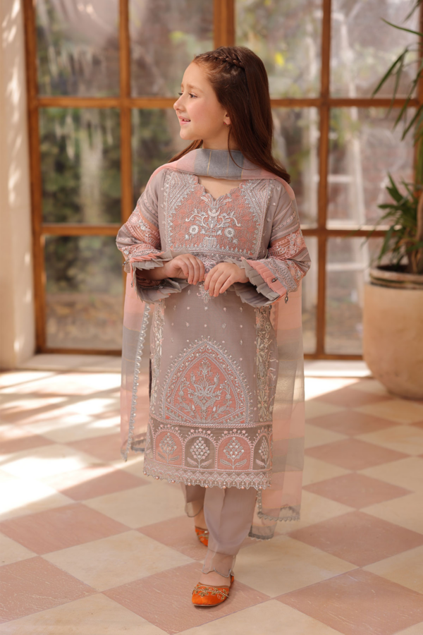 Lamhey Eid collection kids embroidered 3 piece suit - Image 3