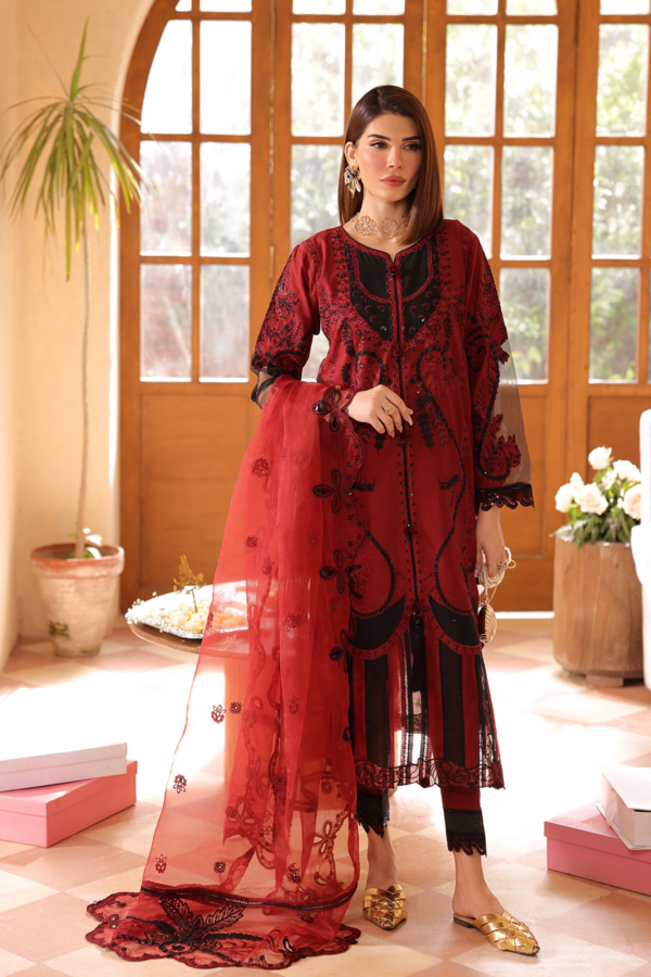 Lamhey Eid collection 3 piece embroidered lawn suit