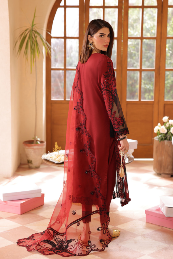 Lamhey Eid collection 3 piece embroidered lawn suit - Image 2