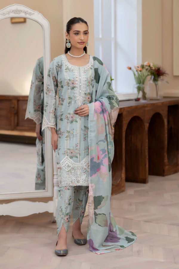 Elle Eid collection 3 piece printed tulip shalwar suit