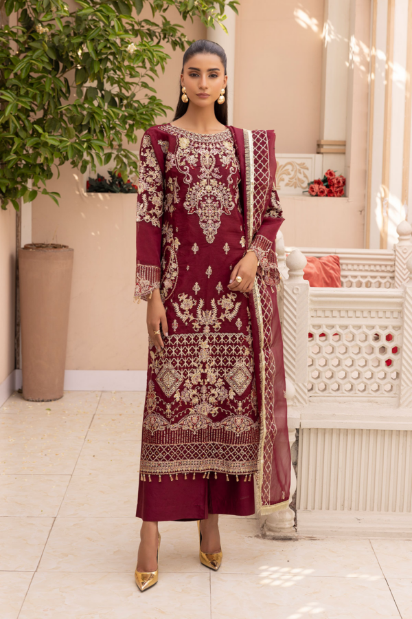 Kiara Eid luxe collection 3 piece embroidered organza suit