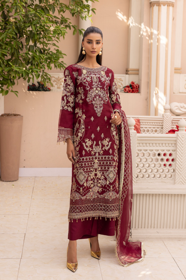 Kiara Eid luxe collection 3 piece embroidered organza suit - Image 3