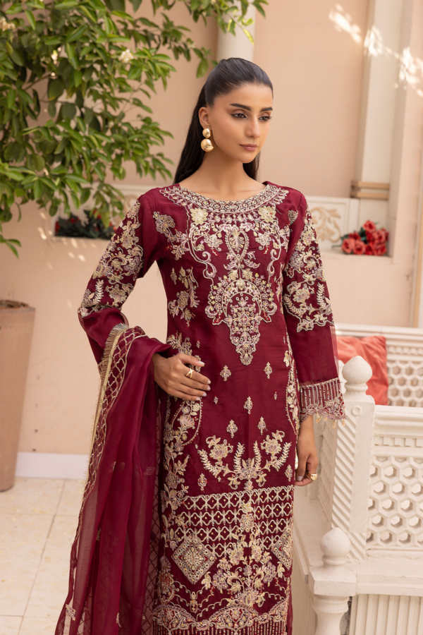 Kiara Eid luxe collection 3 piece embroidered organza suit - Image 6