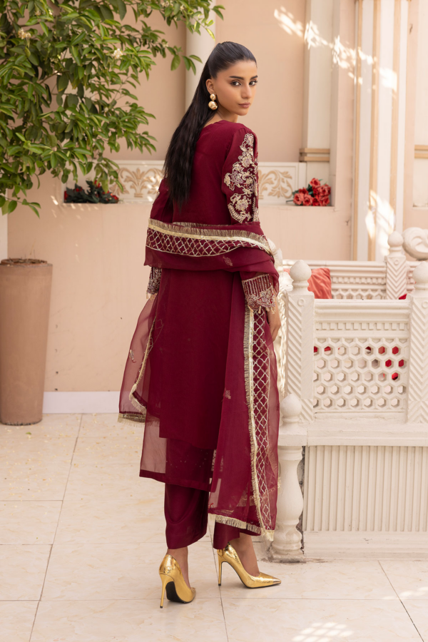 Kiara Eid luxe collection 3 piece embroidered organza suit - Image 4