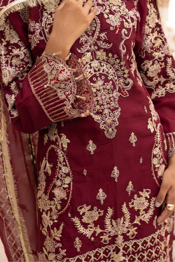 Kiara Eid luxe collection 3 piece embroidered organza suit - Image 9