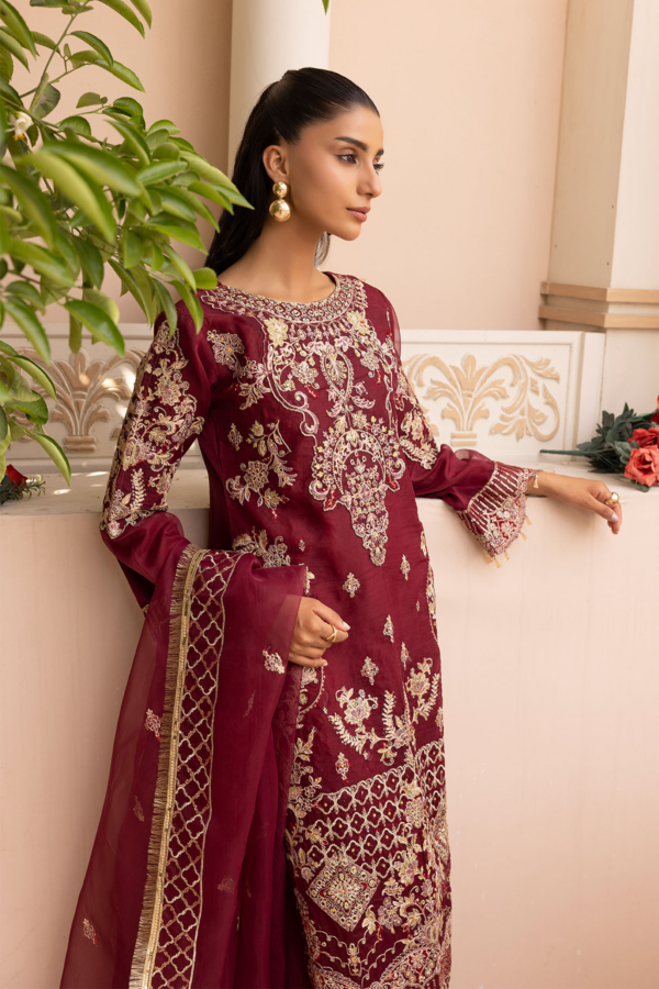 Kiara Eid luxe collection 3 piece embroidered organza suit - Image 7