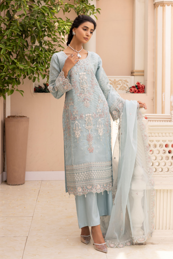 Kiara luxe collection embroidered 3 piece Eid suit - Image 2