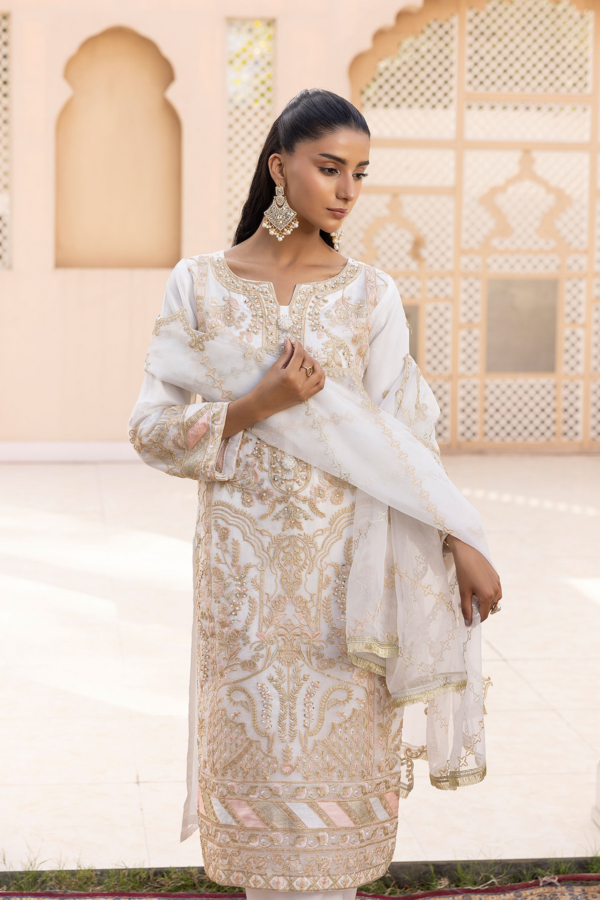 Kiara luxe Eid collection 3 piece organza suit - Image 3