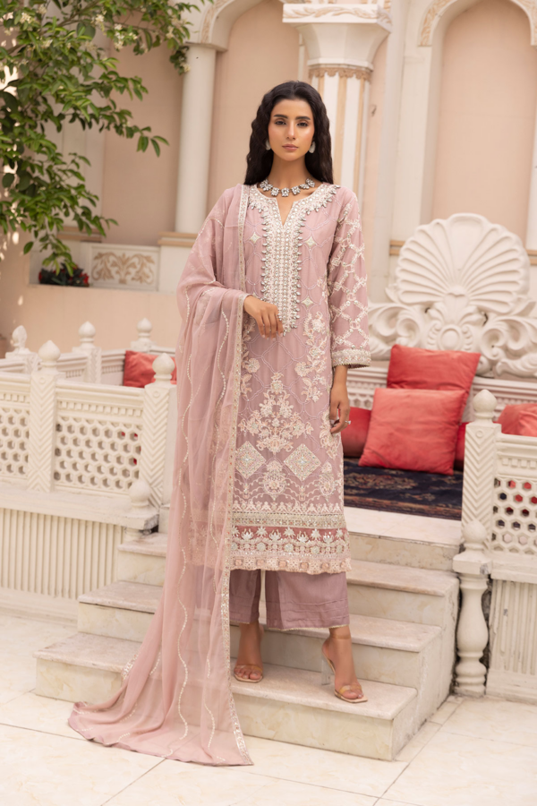 Kashish luxury Eid collection 3 piece chiffon suit - Image 2