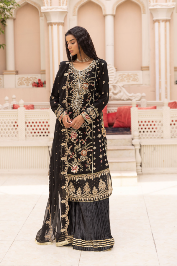 Kashish luxury Eid collection 3 piece embroidered plazo suit - Image 2