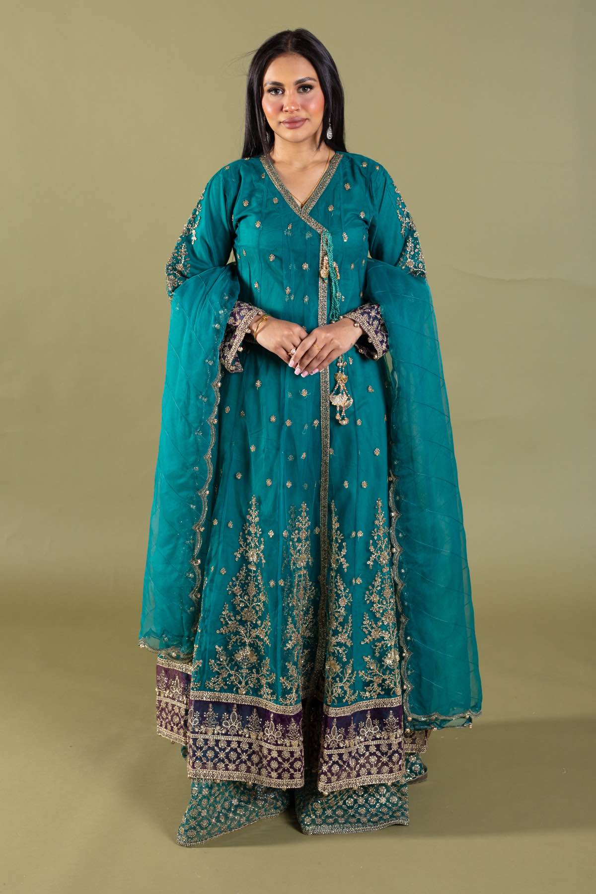 Bandhani Print Angrakha Ethnic Gown