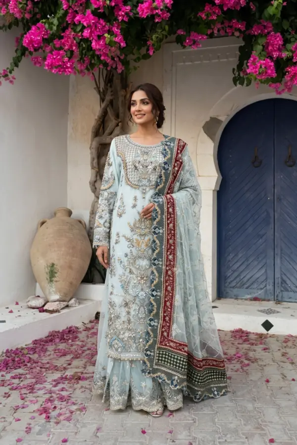 Imrozia premium collection 3 piece embroidered suit - LSGREN, Medium