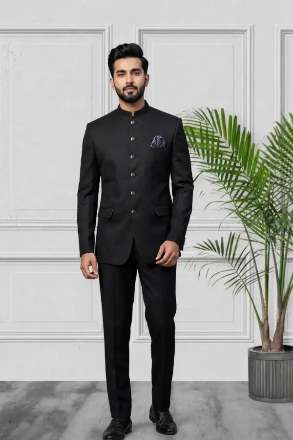 Men's classic prince coat with pants - Black, 42