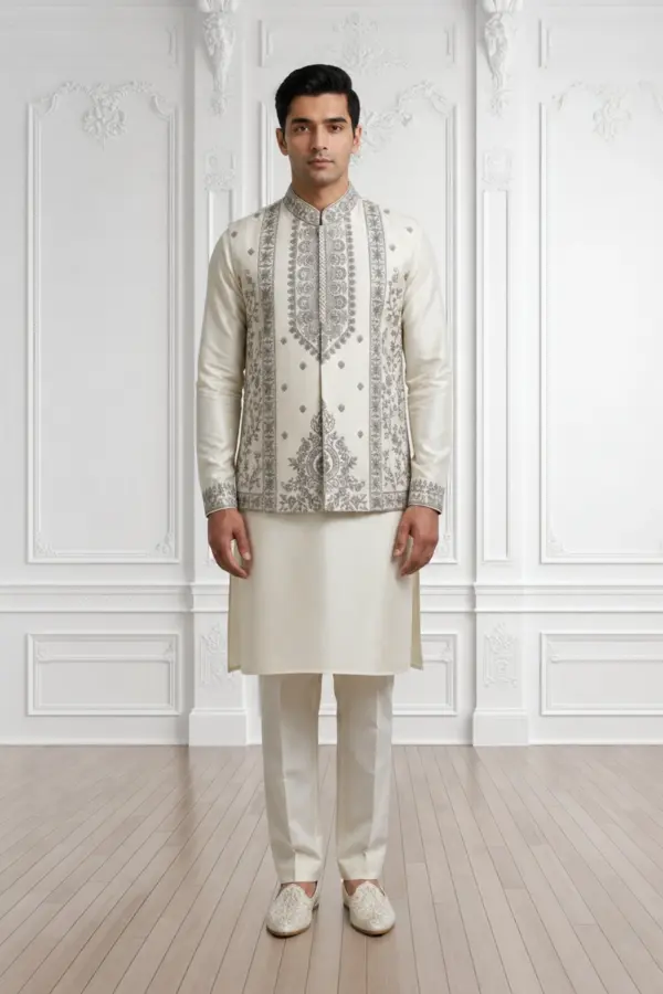 Men's Kurta waistcoat set