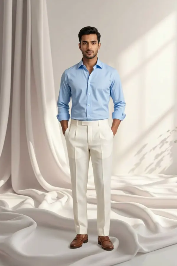 Tailored men's trousers - White, 40