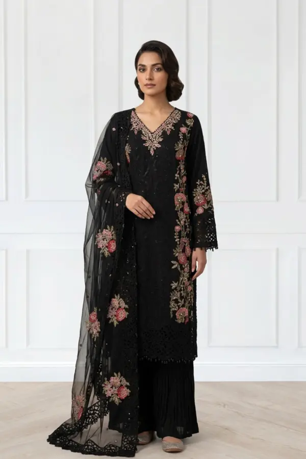 Murraya wedding luxe collection 3 piece suit - Black, X - Large