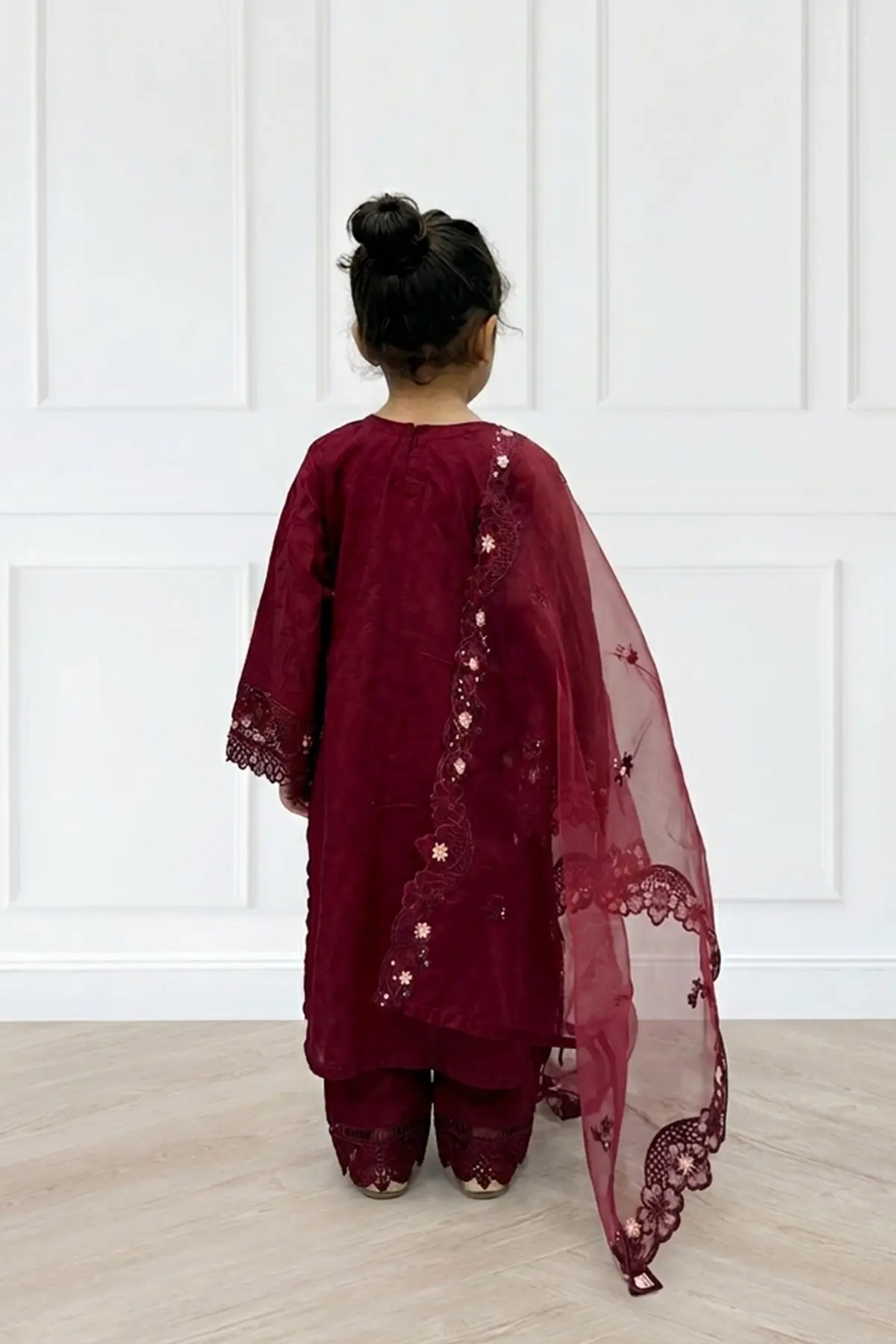 Ivana luxury collection 3 piece embroidered kids suit - Image 2