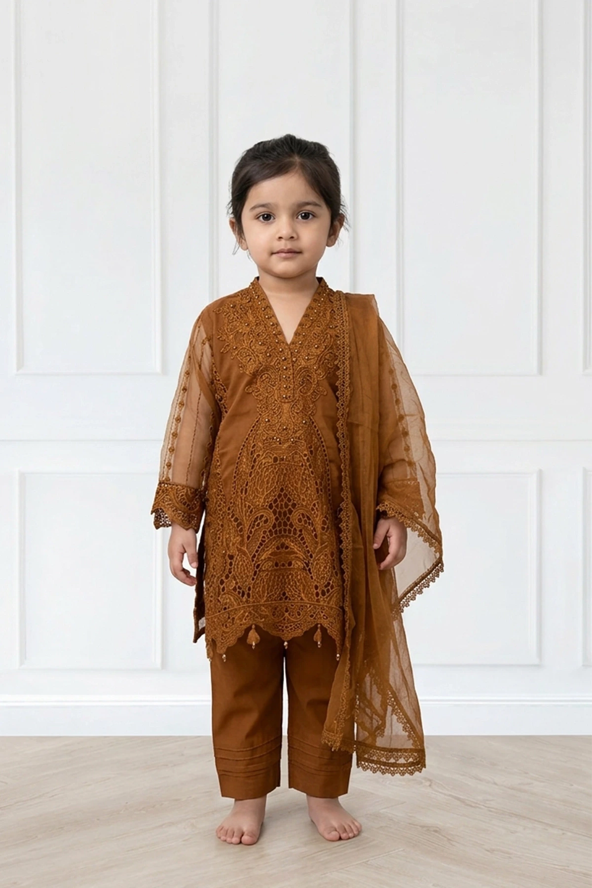 Ivana Eid luxury kids collection 3 piece embriodered suit