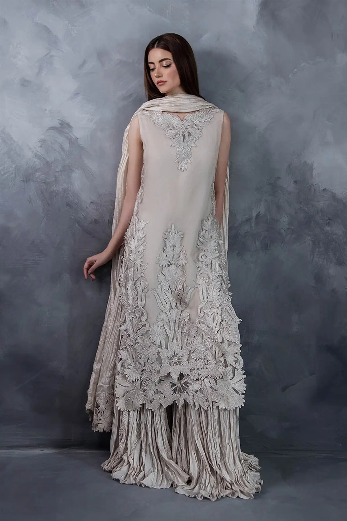 Khudabaksh premium collection 3 piece crushed sharara suit - Image 2